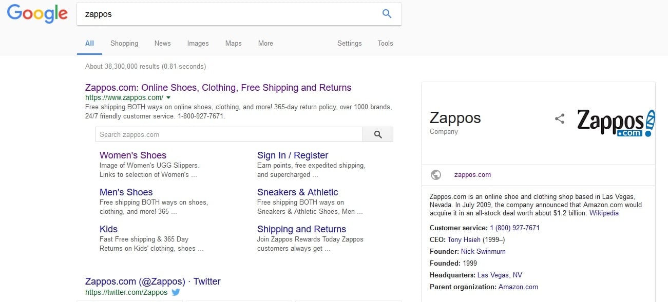 Zappos is an American online shoe and clothing retailer founded in 1999