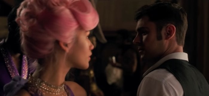 Zac Efron as Phillip Carlyle falls in love with African American trapeze artist Anne Wheeler