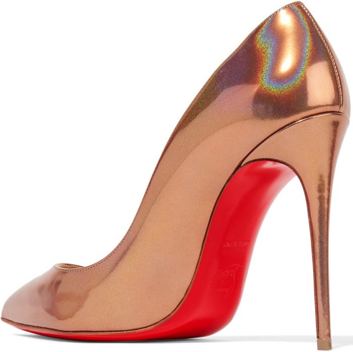 Christian Louboutin "Pigalle Follies" pumps in iridescent bronze patent leather
