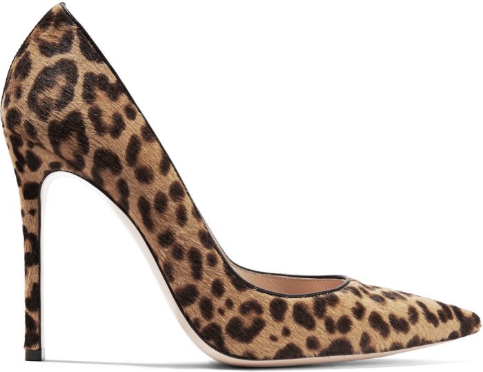 Gianvito Rossi 105 suede pumps in leopard print calf hair