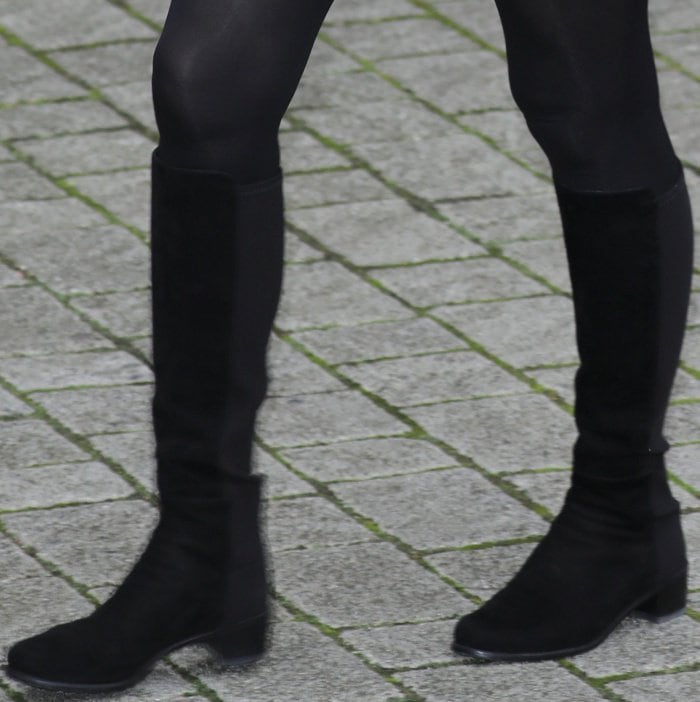 Kate Middleton wearing Stuart Weitzman for Russell and Bromley HalfnHalf knee-high boots