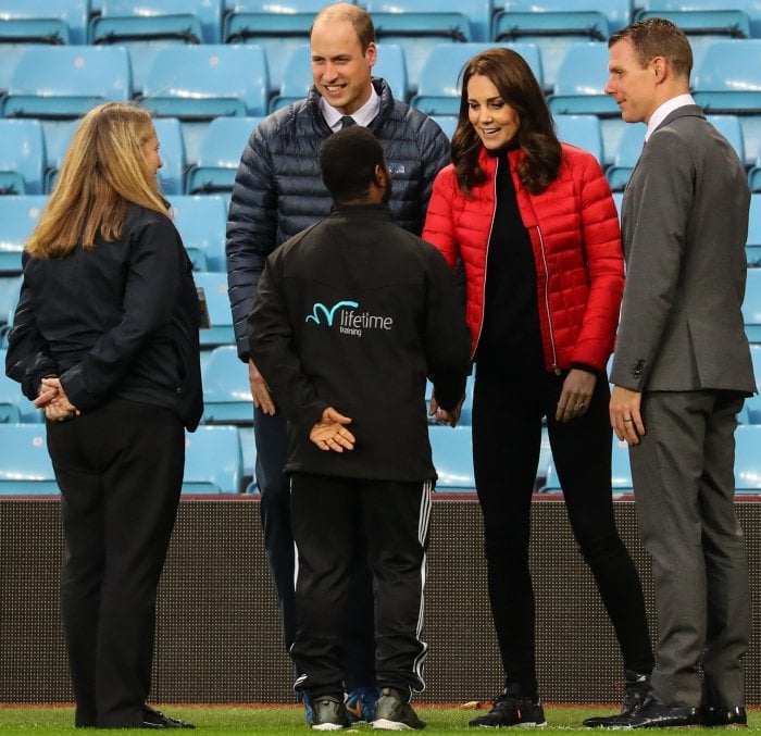 Kate Middleton with Prince William at the Aston Villa Football Club in Birmingham on November 22, 2017