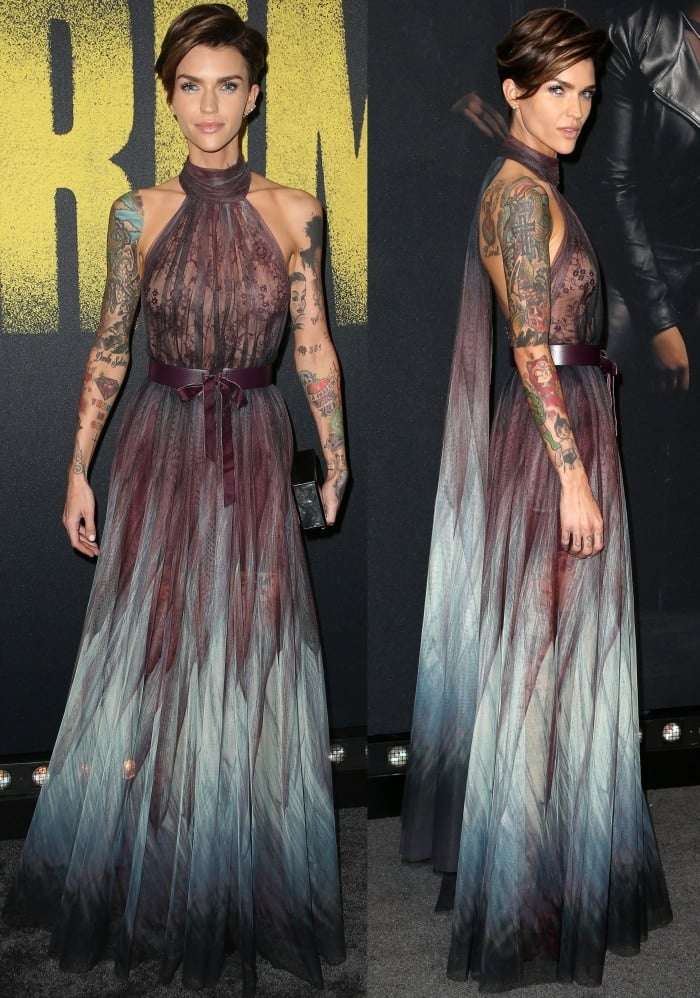 Ruby Rose rocks a multicolored Elie Saab tulle dress