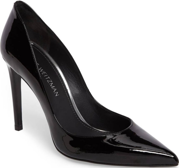 Stuart Weitzman "Curvia" pumps in black leather