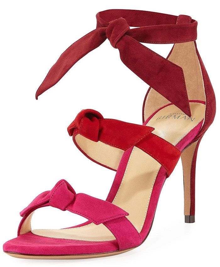 Alexandre Birman 'Lolita' Triple-Bow Suede Sandals