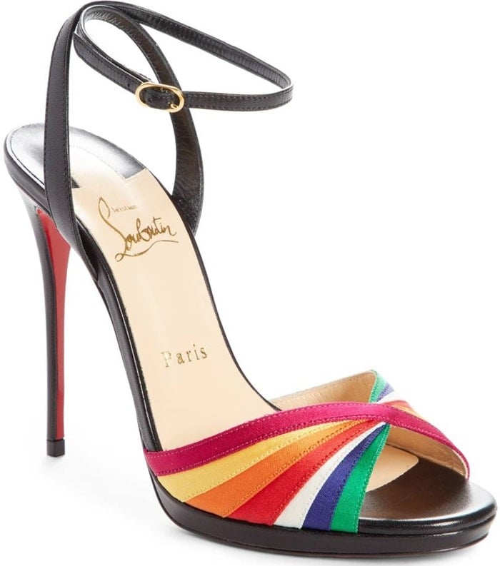 Christian Louboutin Naseeba Ankle-Strap Rainbow Pumps