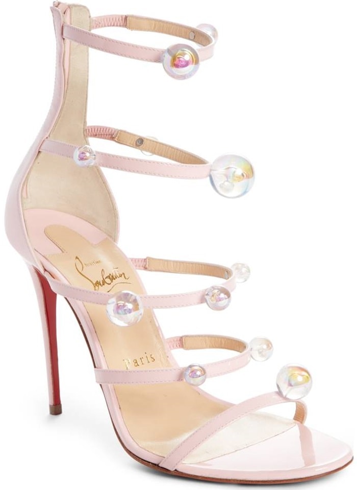 Christian Louboutin 'Atonana' Ornament Sandals in Pompadour Patent Leather