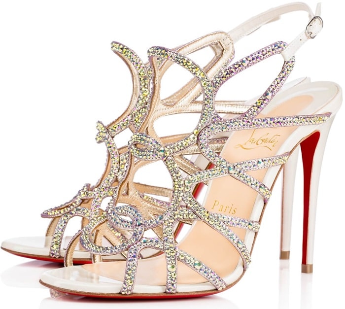 Crystal-Encrusted 'Circonvolu Strass' 100 mm Sandals