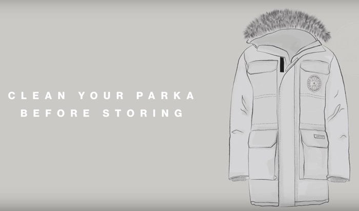 Store your Canada Goose jacket in the cleanest condition possible