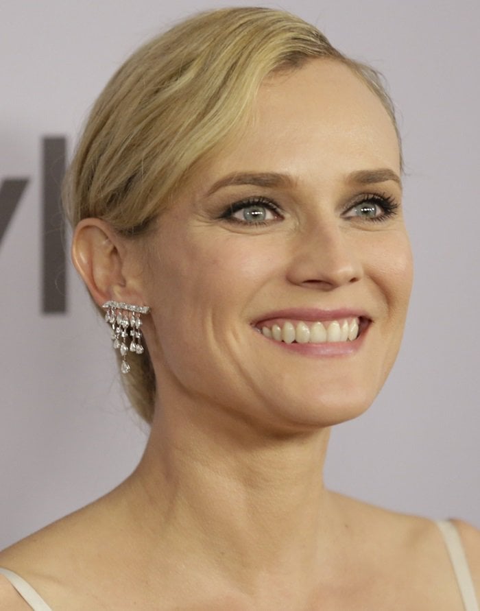 Diane Kruger showing off her Graziela Gems earrings