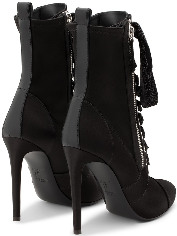 Giuseppe Zanotti Kamilya leather-trimmed satin ankle boots