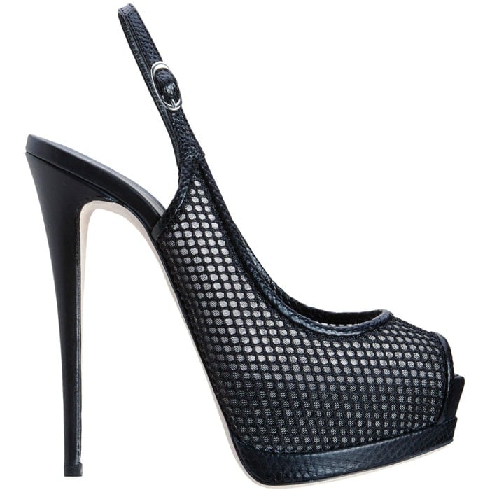 Giuseppe Zanotti Mesh Peep-Toe Platform Slingbacks