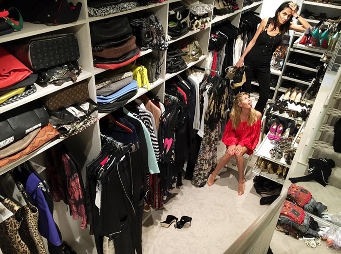 Heidi Klum showing off her incredible shoe closet
