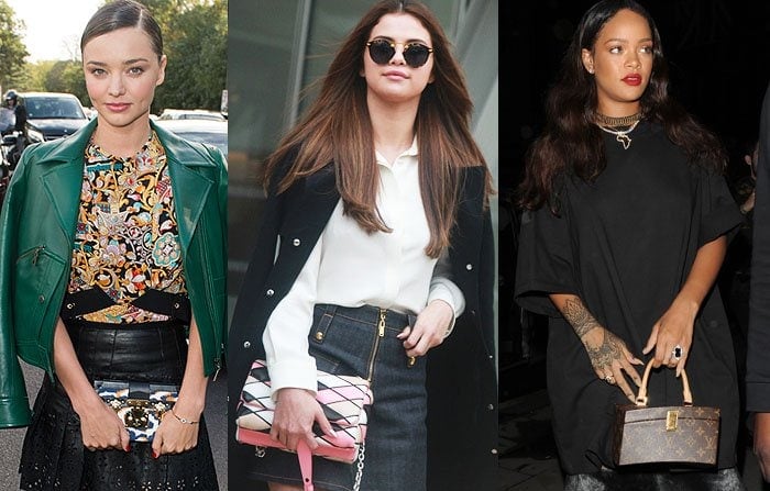 Miranda Kerr, Selena Gomez and Rihanna love their Louis Vuitton purses