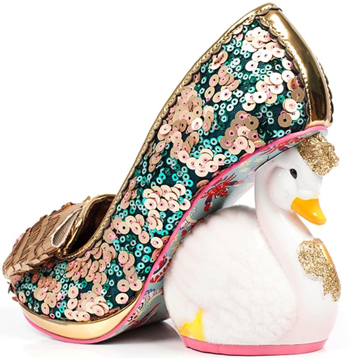 Irregular Choice 'Savan' Swan Heels in Teal