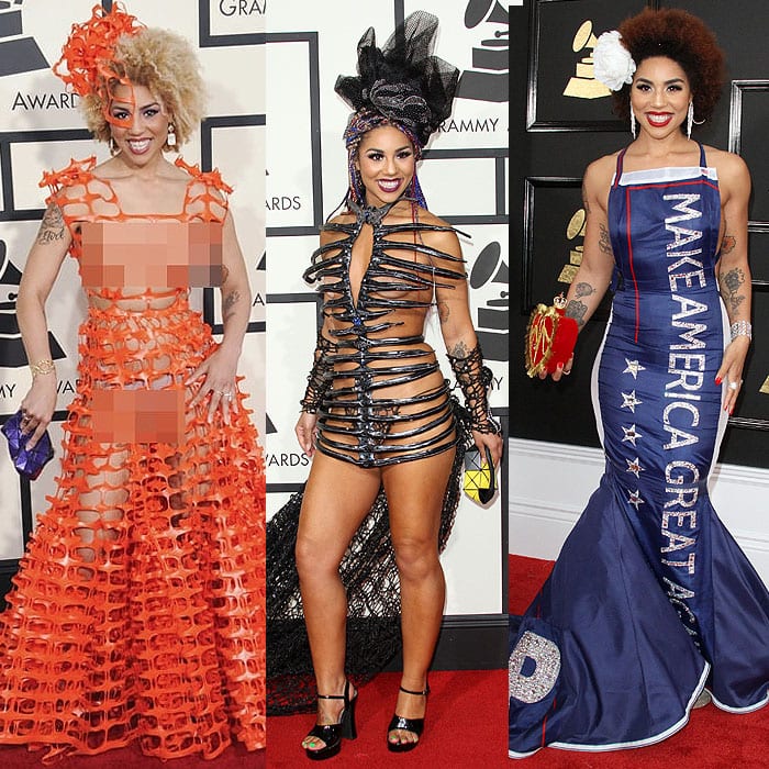 Joy Villa statement Grammys dresses