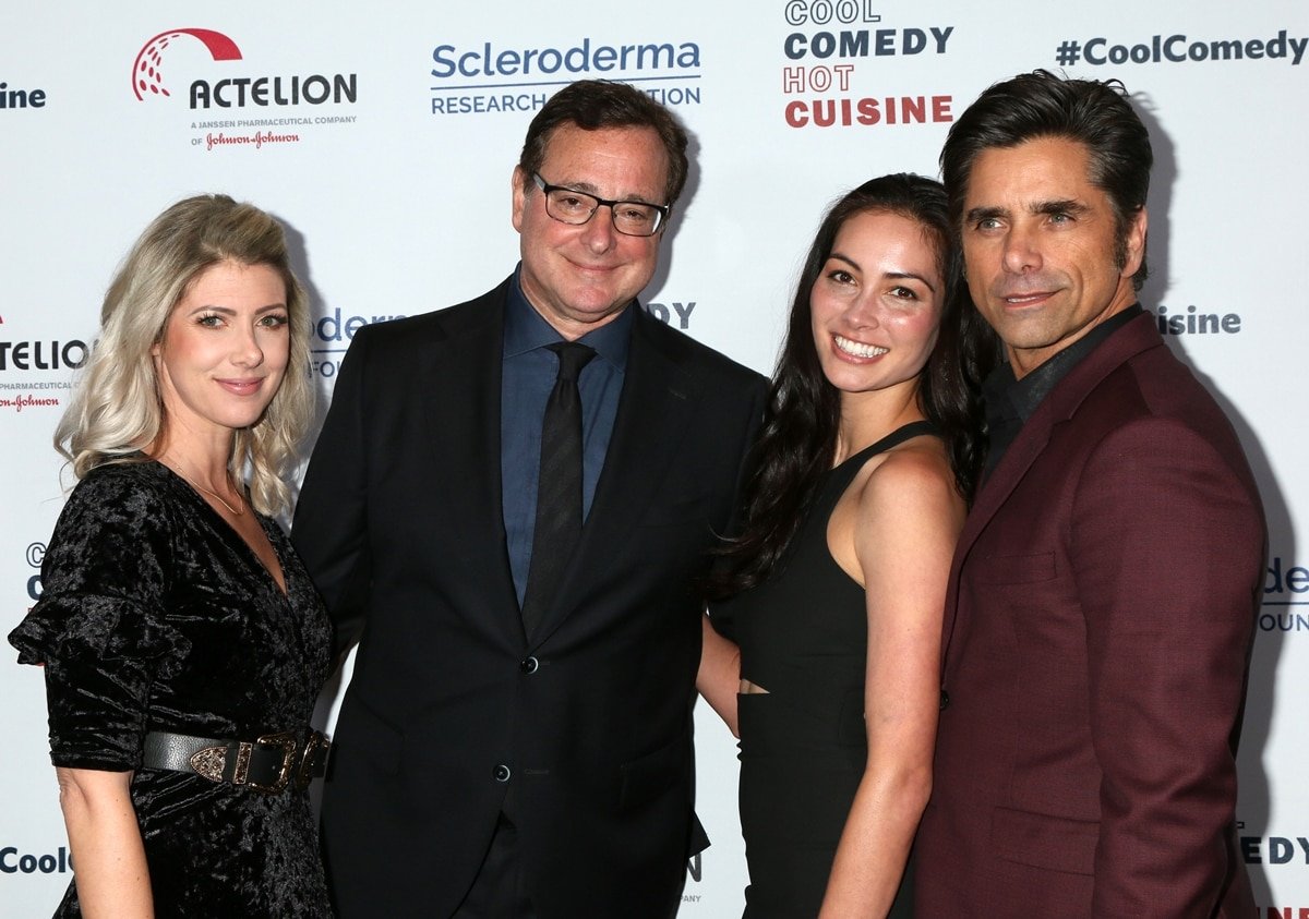 Kelly Rizzo, Bob Saget, Caitlin McHugh, and John Stamos attend Bob Saget's Cool Comedy Hot Cuisine