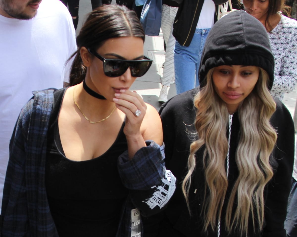 Kim Kardashian and Blac Chyna leaving Nate n Al's after having lunch together