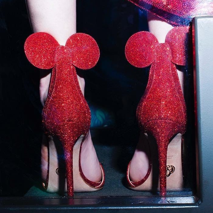 Oscar Tiye's Minnie Mouse ear shoes for Disney