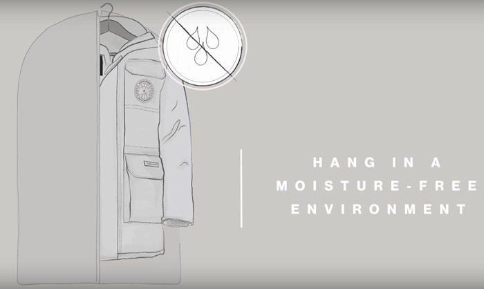 Your Canada Goose jacket should be stored in a weatherproof environment free from mold, dampness, and humidity