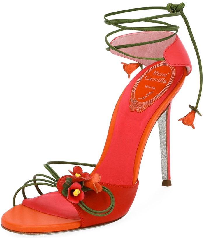 Rene Caovilla Flower Self-Tie 105mm Sandals