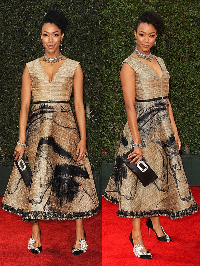 Sonequa Martin-Green arriving at the 2018 NAACP Image Awards held at the Pasadena Civic Auditorium in Pasadena, California, on January 15, 2018.