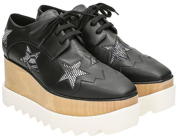 Stella McCartney "Elyse" python-star-cutout platform oxfords