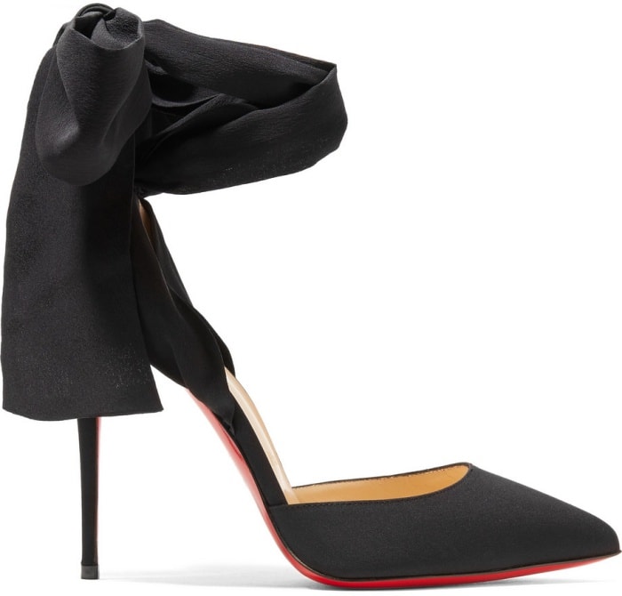 Christian Louboutin "Douce du Desert" pumps in black crepe de chine