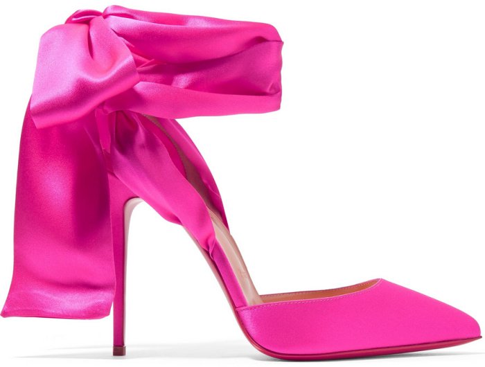 Christian Louboutin "Douce du Desert" pumps in hot pink satin-crepe