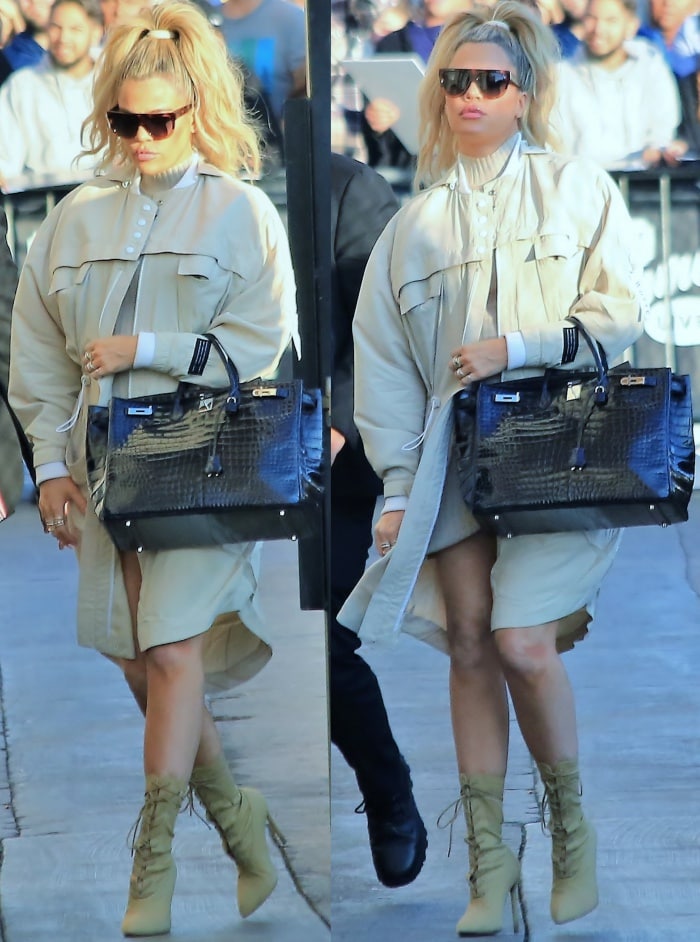 Khloé Kardashian arriving at the "Jimmy Kimmel Live!" studios in Los Angeles