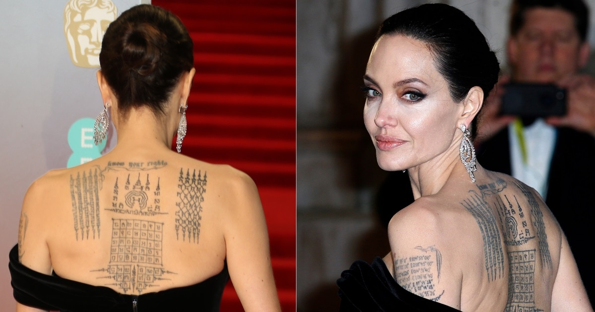 Angelina Jolie S Massive Yant Vihan Pha Chad Sada Back Tattoo