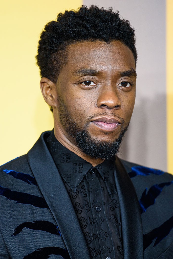 Chadwick Boseman at the European premiere of "Black Panther" at Eventim Apollo in London, England, on February 8, 2018.