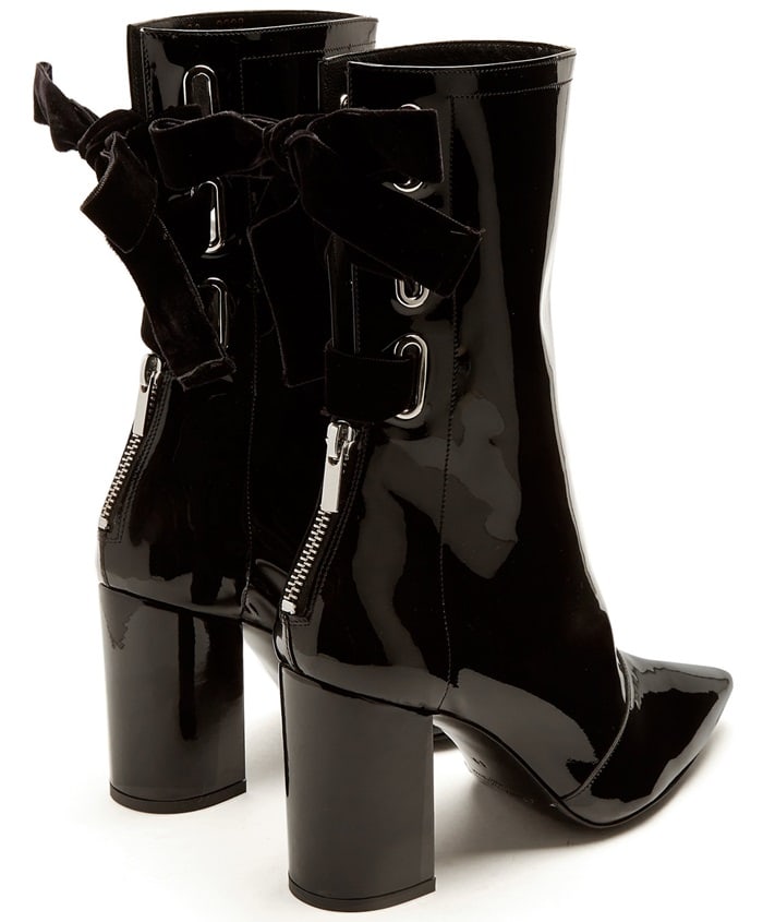 Clergerie X Self-Portrait Kibbon patent-leather ankle boots