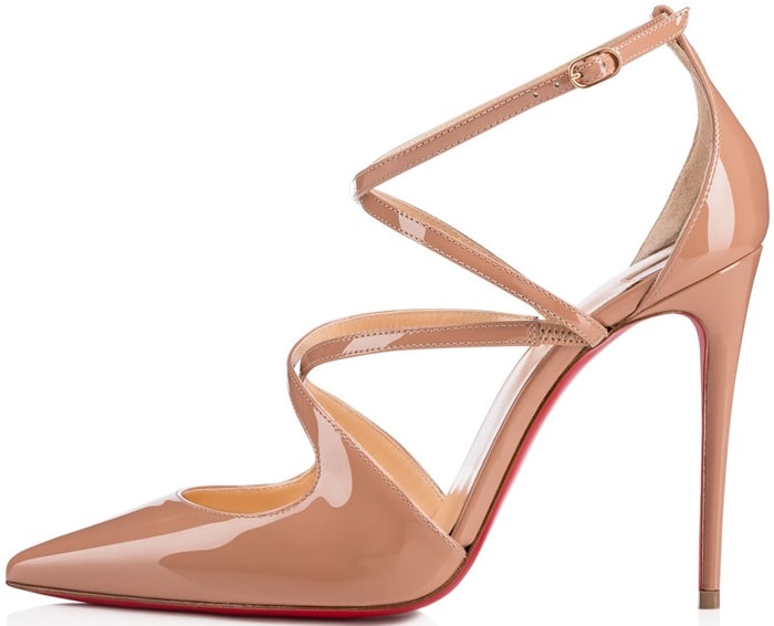 'Crossfliketa' pumps in nude patent leather