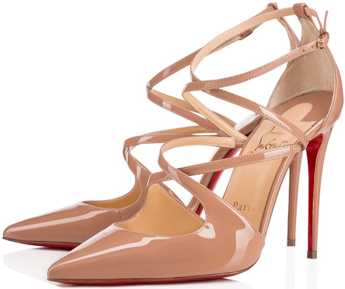 'Crossfliketa' pumps in nude patent leather