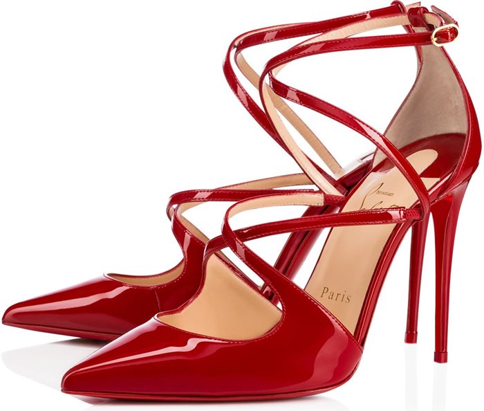 'Crossfliketa' pumps in red patent leather