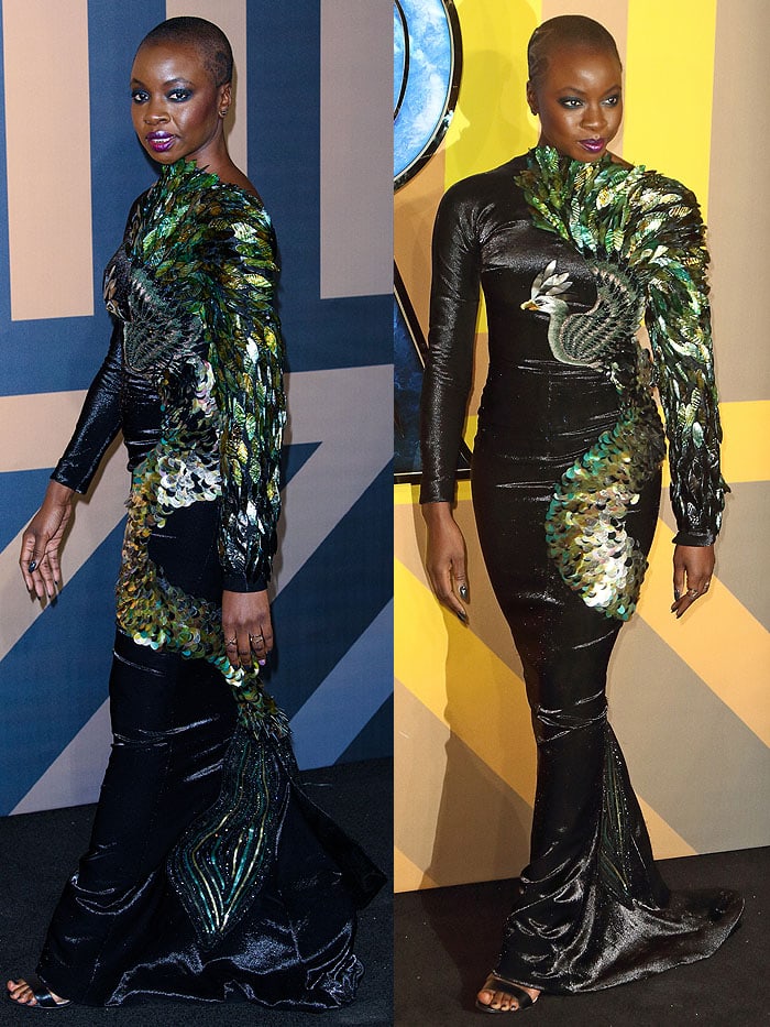 Danai Gurira at the European premiere of "Black Panther" at Eventim Apollo in London, England, on February 8, 2018.