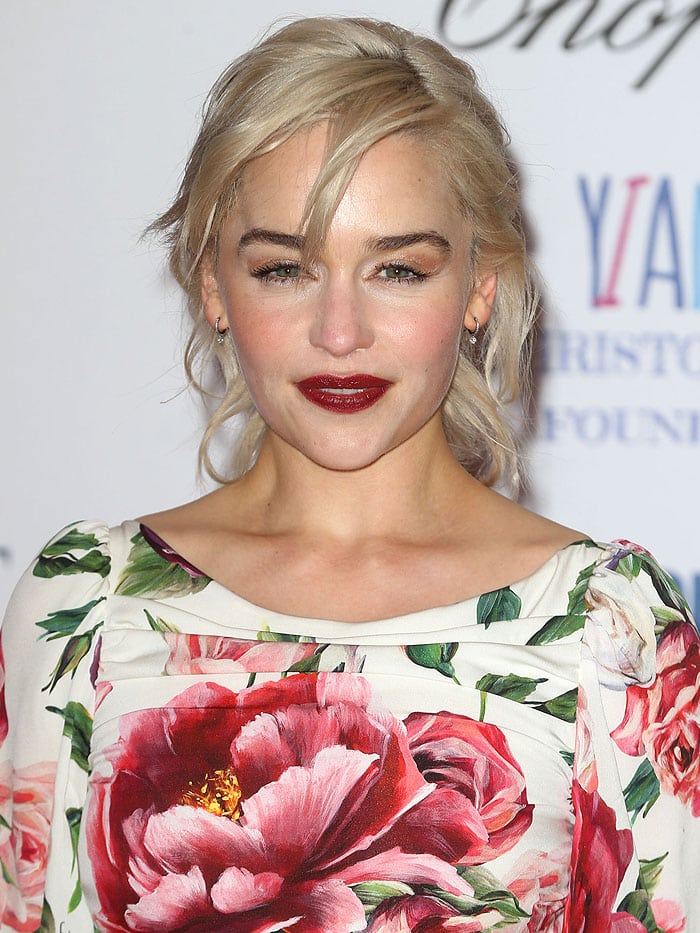 Emilia Clarke with Daenerys-inspired blonde hair