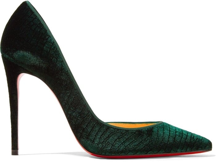 'Iriza' 100 croc-effect velvet pumps