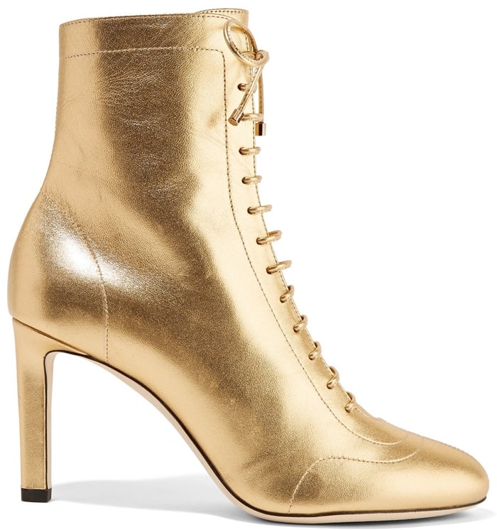 Jimmy Choo 'Daize' 85 lace-up metallic leather boots