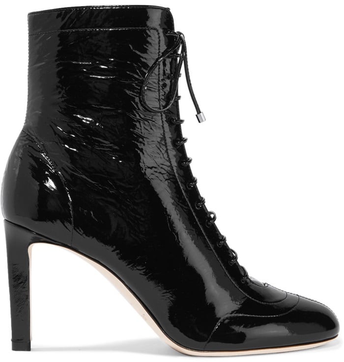 Jimmy Choo Daize 85 lace-up patent-leather boots