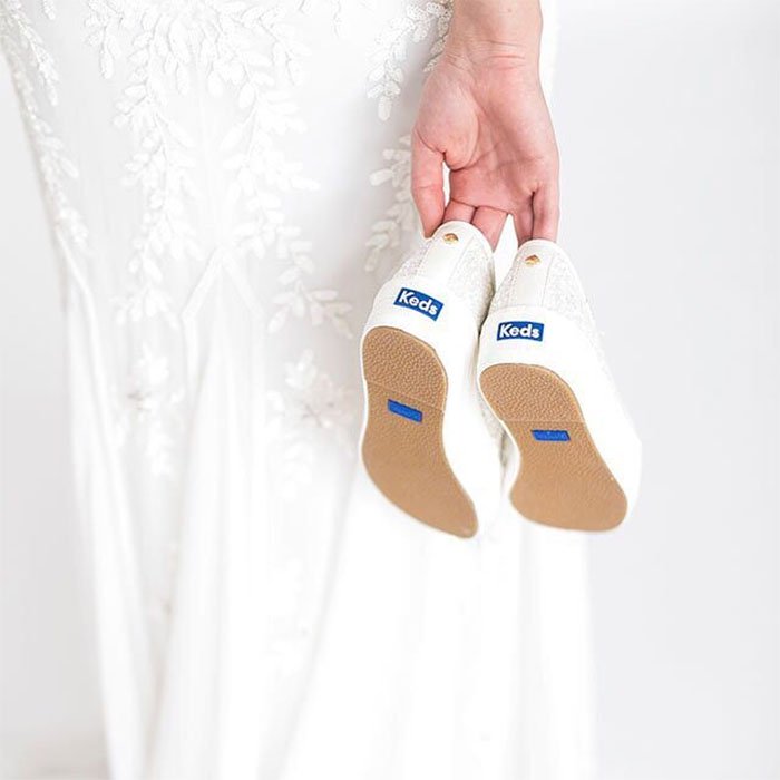 Keds bridal sneakers something new something blue.