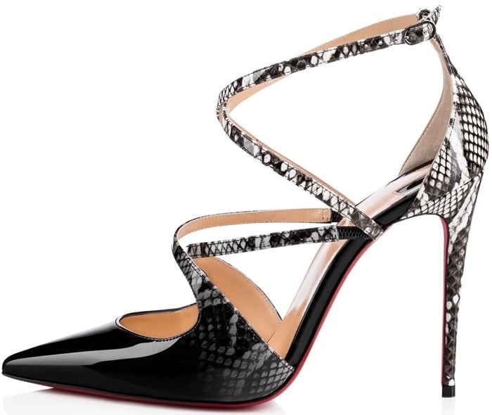 'Crossfliketa' pumps in black-to-roccia print dégradé patent leather