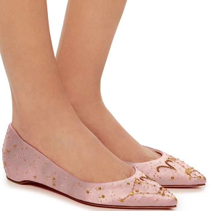 Neutral Satin 'Aries Zodiac' Flats