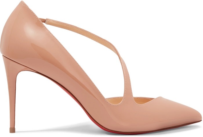 Jumping 100 patent-leather pumps in beige