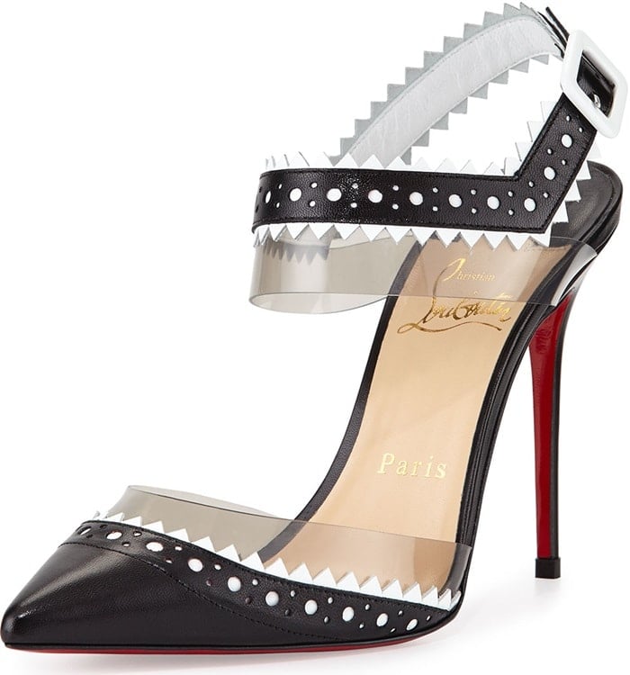 Christian Louboutin 'Chouette' Pinked-Edge Red Sole Pump, Black