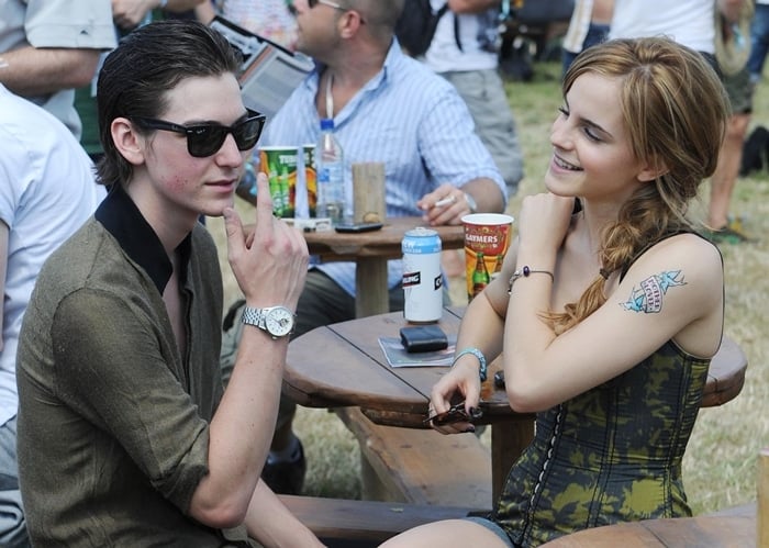 Emma Watson got a fake tattoo with her boyfriend George Craig at the 2010 Glastonbury Music Festival