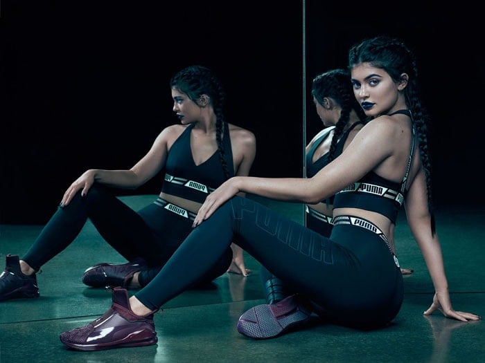 Kylie Jenner in the 2016 PUMA ad campaign for the PUMA 'Fierce KRM' trainers.