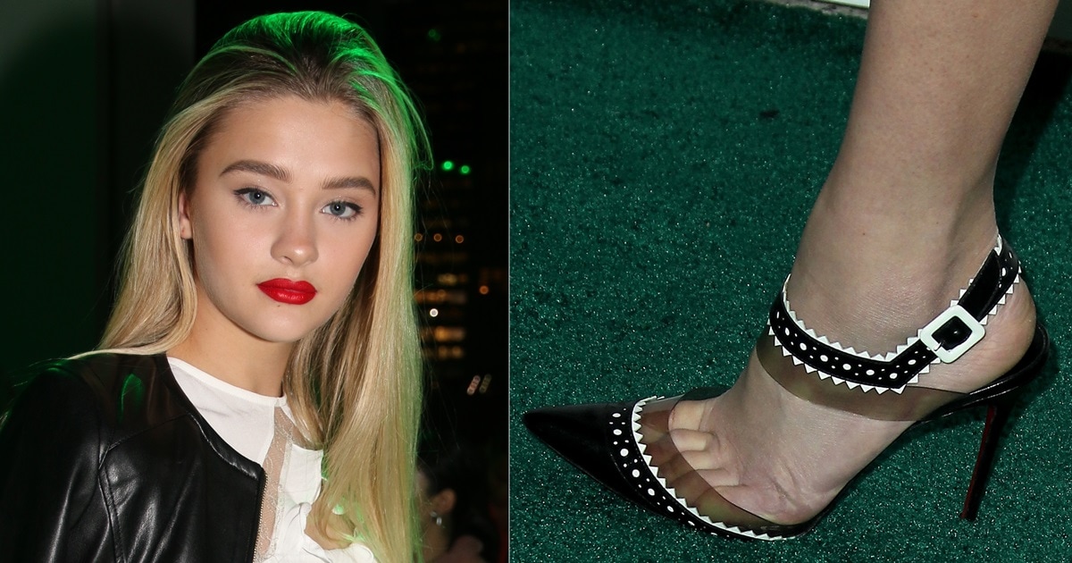 14-Year-Old Lizzy Greene Wears 'Chouette' Pinked-Edge Red Sole Pu...