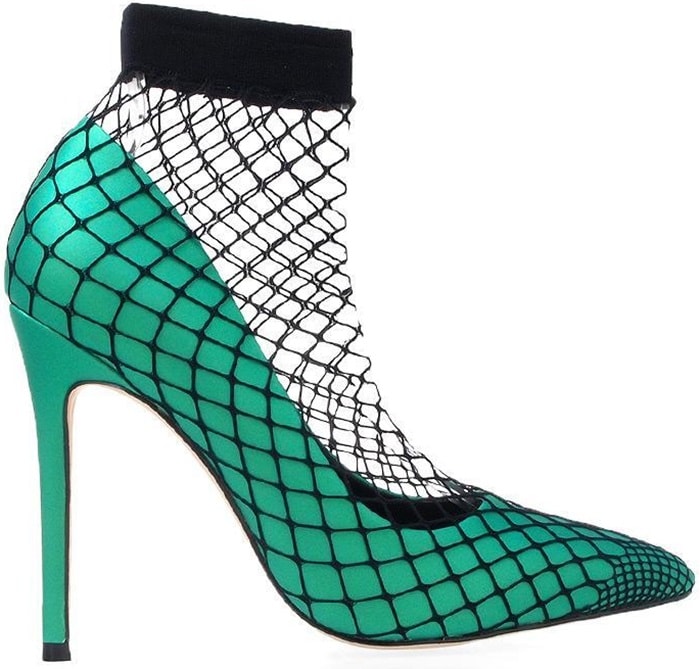 Privileged 'Nana' Satin & Fishnet Pumps